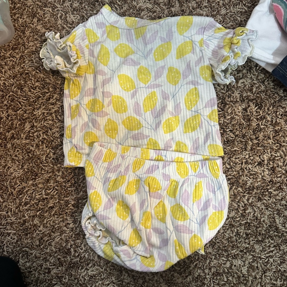 Yellow and White Kids Ruffled Outfit